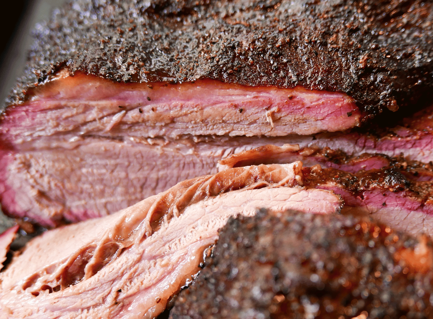A brisket with a smoke ring